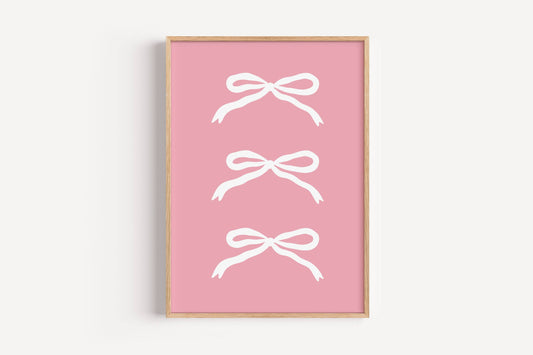 White Bows - Pink | Art Print