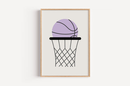 Basketball Hoop Wall Art - Purple | Art Print
