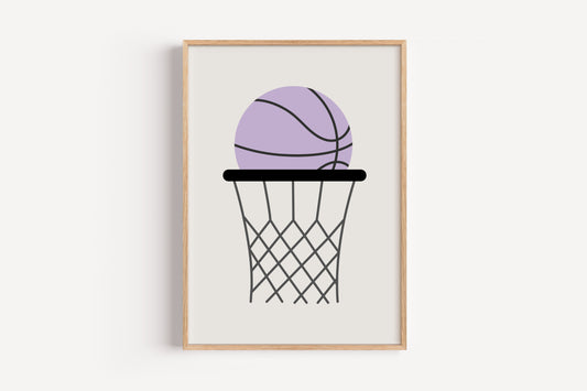 Basketball Hoop Wall Art - Purple | Art Print