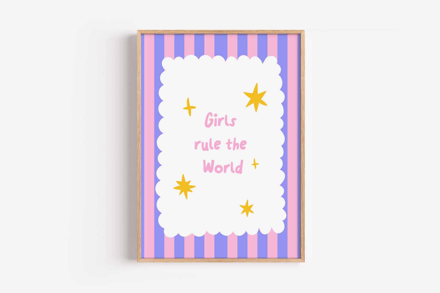 Girls Rule the World Art Print – Bold & Whimsical Wall Decor for Girls' Rooms