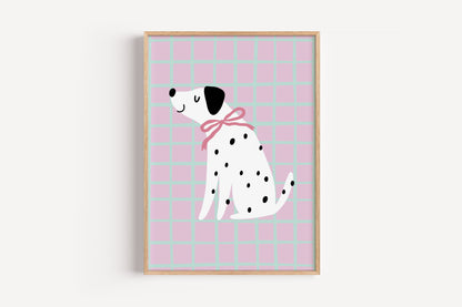 Dalmatian - Pink Bow | Art Print