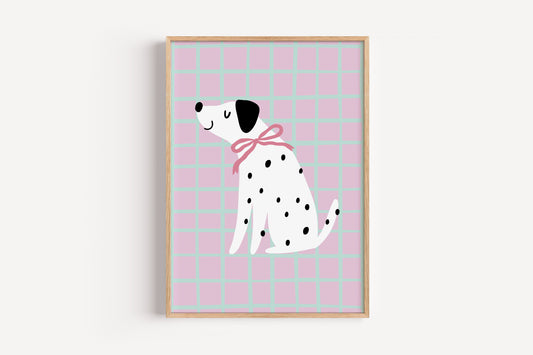 Dalmatian - Pink Bow | Art Print