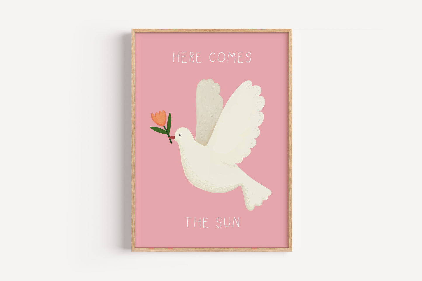 Here Comes the Sun Dove Art Print – Peaceful Wall Decor for Nursery or Girls Room